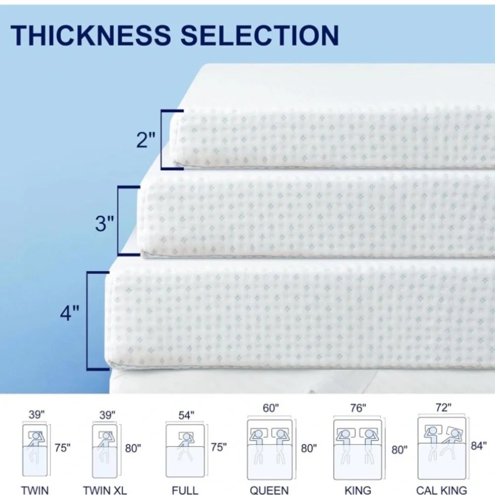 Subrtex Premium White and Blue Bedding topper covers